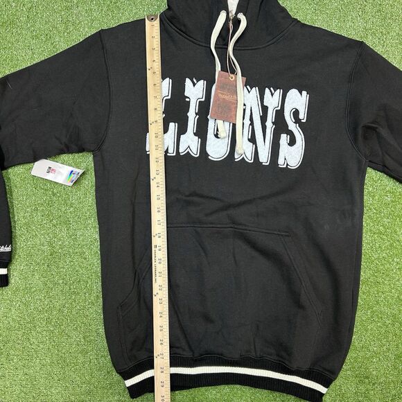 Detroit Lions Mitchell & Ness Black Hoodie Sweatshirt Men's Size Medium NWT $130 - Picture 7 of 8